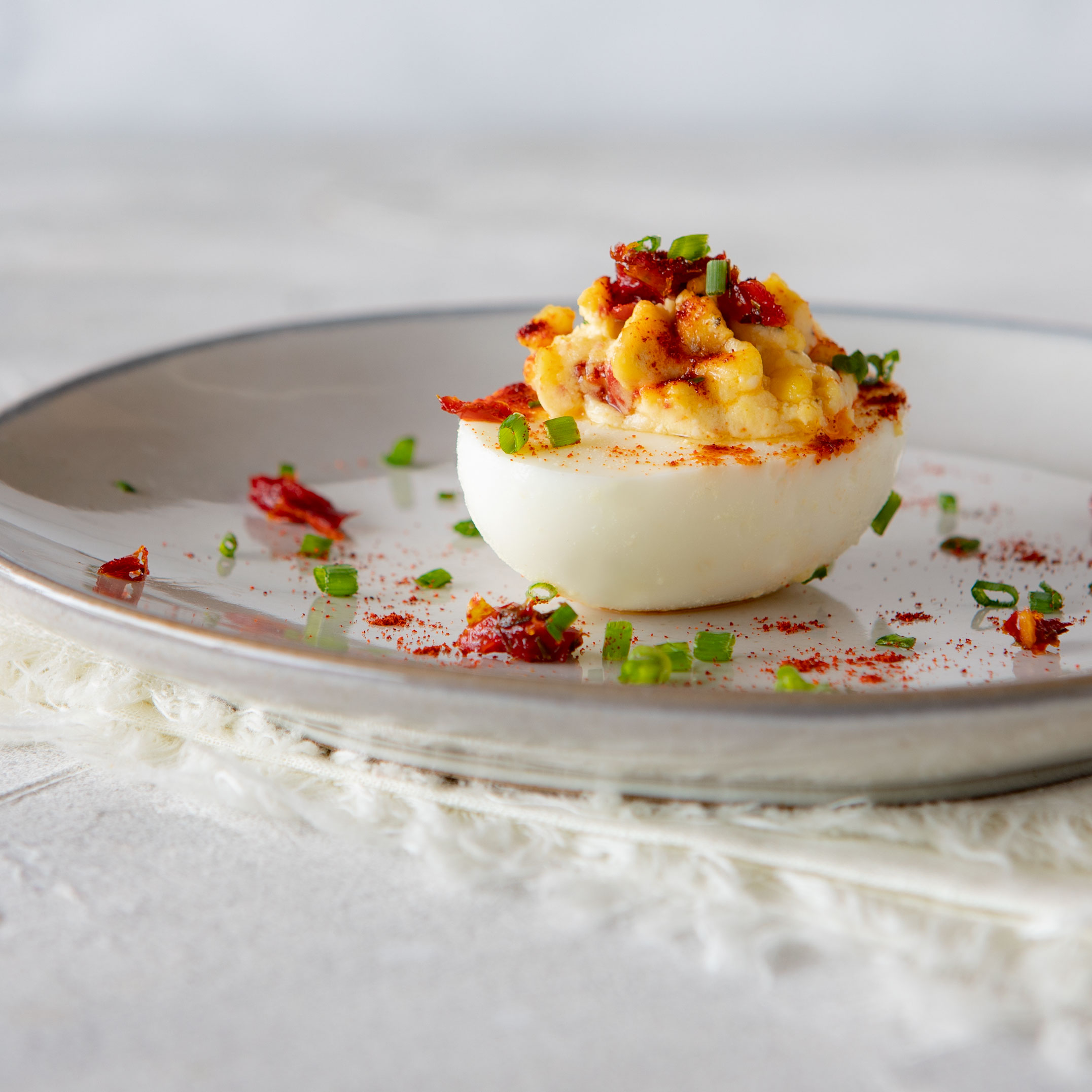 Sun Dried Tomato Deviled Eggs