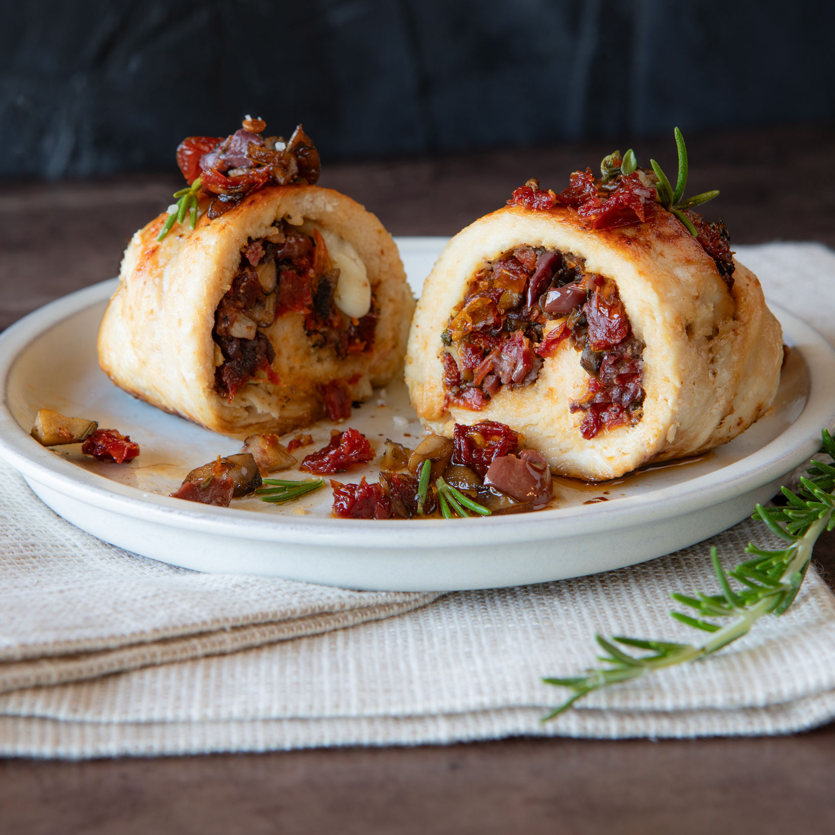 Mushroom and Tomato Stuffed Chicken 