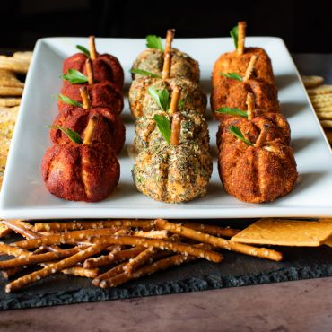 Sun Dried Tomato Chipotle Pumpkin Shaped Cheese Balls 