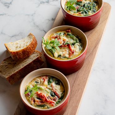Spinach and Sun-Dried Tomato Soufflé 