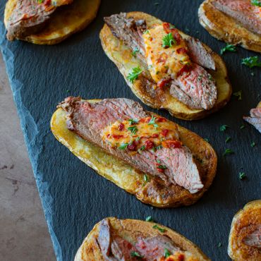  Steak Frites Stacks with Sunset Butter 