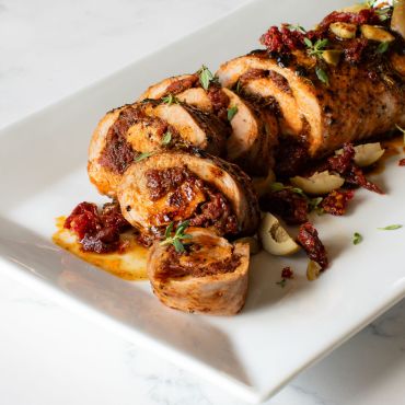 Roast Pork Stuffed with Sun Dried Tomatoes and Olives