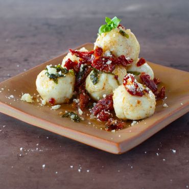 Sun Dried Tomato & Ricotta Stuffed Gnocchi with Basil Brown Butter