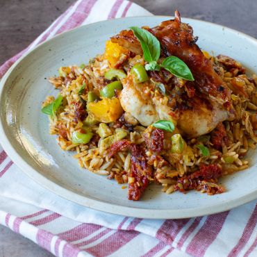 Costal Citrus Sun Dried Tomato Chicken Orzo
