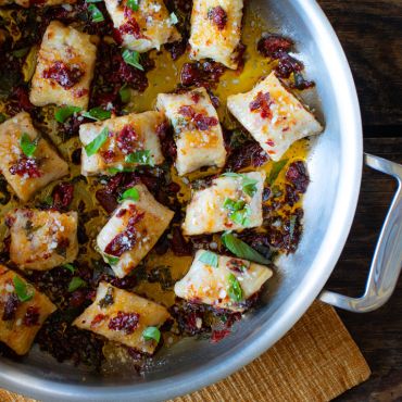 Lemon Sun Dried Tomato Ricotta Dumplings with Basil Garlic Brown Butter
