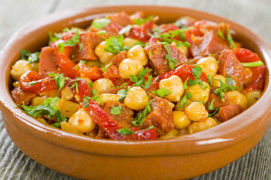 Garbanzo Beans with Sausage, Sun Dried Tomatoes and Parsley Bella Sun Luci