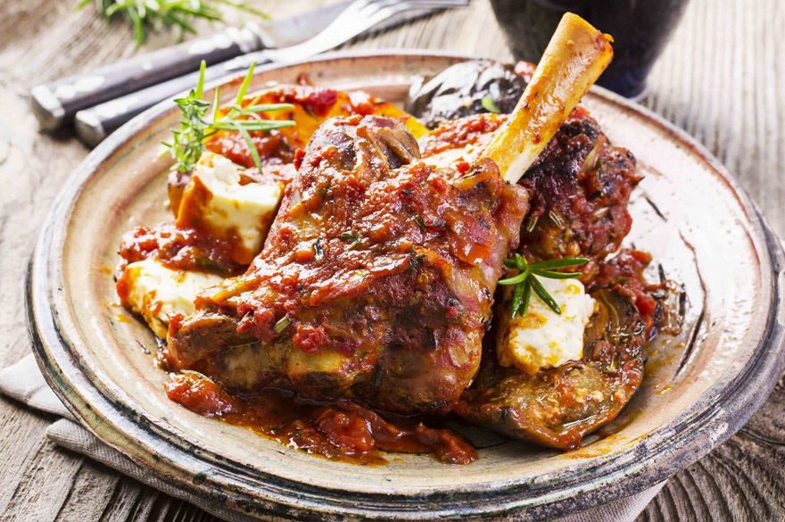 Tuscan Braised Lamb Shank with Sun Dried Tomato Bruschetta Bella Sun Luci